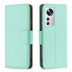 Funda de Cuero Cartera con Soporte Carcasa B05F para Xiaomi Mi 12X 5G Menta Verde