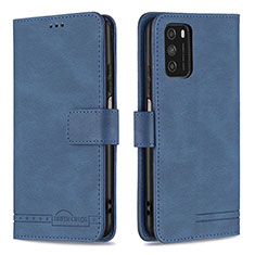 Funda de Cuero Cartera con Soporte Carcasa B05F para Xiaomi Poco M3 Azul