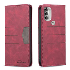 Funda de Cuero Cartera con Soporte Carcasa B06F para Motorola Moto G51 5G Rojo