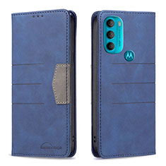 Funda de Cuero Cartera con Soporte Carcasa B06F para Motorola Moto G71 5G Azul