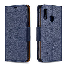 Funda de Cuero Cartera con Soporte Carcasa B06F para Samsung Galaxy A20e Azul