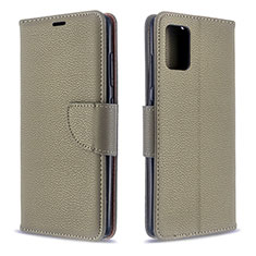 Funda de Cuero Cartera con Soporte Carcasa B06F para Samsung Galaxy A51 5G Gris