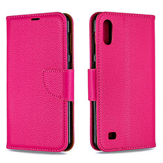 Funda de Cuero Cartera con Soporte Carcasa B06F para Samsung Galaxy M10 Rosa Roja
