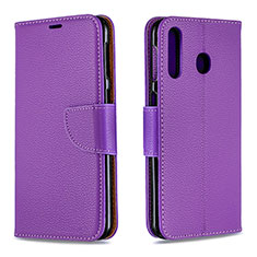 Funda de Cuero Cartera con Soporte Carcasa B06F para Samsung Galaxy M30 Morado