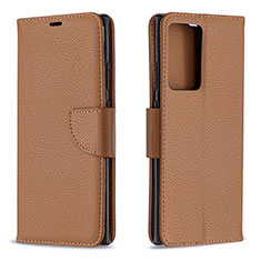 Funda de Cuero Cartera con Soporte Carcasa B06F para Samsung Galaxy Note 20 Ultra 5G Marron