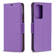 Funda de Cuero Cartera con Soporte Carcasa B06F para Samsung Galaxy Note 20 Ultra 5G Morado