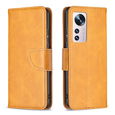 Funda de Cuero Cartera con Soporte Carcasa B06F para Xiaomi Mi 12 5G Amarillo