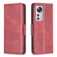 Funda de Cuero Cartera con Soporte Carcasa B06F para Xiaomi Mi 12 5G Rojo