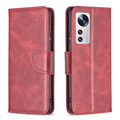 Funda de Cuero Cartera con Soporte Carcasa B06F para Xiaomi Mi 12S Pro 5G Rojo