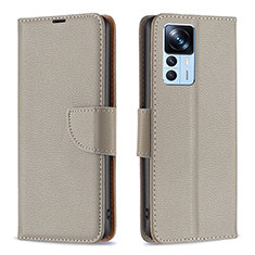 Funda de Cuero Cartera con Soporte Carcasa B06F para Xiaomi Mi 12T 5G Gris