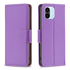 Funda de Cuero Cartera con Soporte Carcasa B06F para Xiaomi Poco C50 Morado