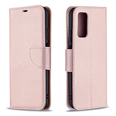 Funda de Cuero Cartera con Soporte Carcasa B06F para Xiaomi Poco M3 Oro Rosa