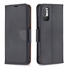 Funda de Cuero Cartera con Soporte Carcasa B06F para Xiaomi POCO M3 Pro 5G Negro