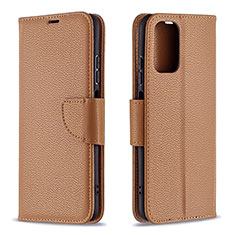 Funda de Cuero Cartera con Soporte Carcasa B06F para Xiaomi Redmi Note 10 4G Marron