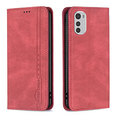 Funda de Cuero Cartera con Soporte Carcasa B07F para Motorola Moto E32s Rojo