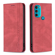 Funda de Cuero Cartera con Soporte Carcasa B07F para Motorola Moto G71 5G Rojo