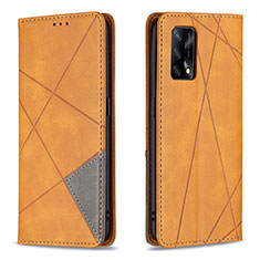 Funda de Cuero Cartera con Soporte Carcasa B07F para Oppo A95 4G Marron Claro