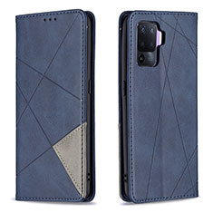 Funda de Cuero Cartera con Soporte Carcasa B07F para Oppo F19 Pro Azul