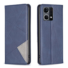 Funda de Cuero Cartera con Soporte Carcasa B07F para Oppo Reno8 4G Azul