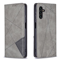 Funda de Cuero Cartera con Soporte Carcasa B07F para Samsung Galaxy A04s Gris