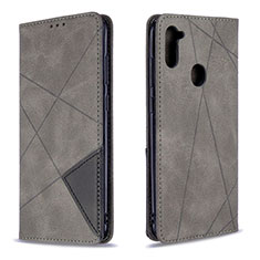 Funda de Cuero Cartera con Soporte Carcasa B07F para Samsung Galaxy A11 Gris