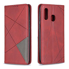 Funda de Cuero Cartera con Soporte Carcasa B07F para Samsung Galaxy A40 Rojo