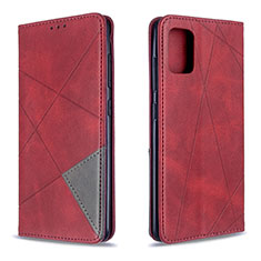 Funda de Cuero Cartera con Soporte Carcasa B07F para Samsung Galaxy A51 4G Rojo