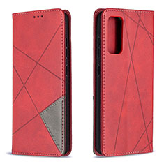 Funda de Cuero Cartera con Soporte Carcasa B07F para Samsung Galaxy S20 Lite 5G Rojo
