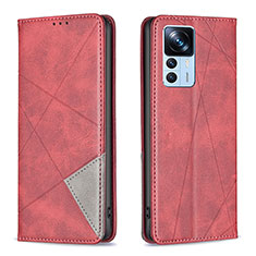 Funda de Cuero Cartera con Soporte Carcasa B07F para Xiaomi Mi 12T 5G Rojo