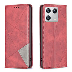 Funda de Cuero Cartera con Soporte Carcasa B07F para Xiaomi Mi 13 5G Rojo