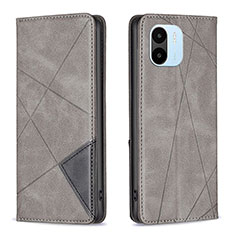 Funda de Cuero Cartera con Soporte Carcasa B07F para Xiaomi Poco C50 Gris