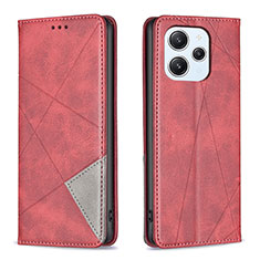 Funda de Cuero Cartera con Soporte Carcasa B07F para Xiaomi Redmi 12 4G Rojo