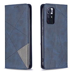 Funda de Cuero Cartera con Soporte Carcasa B07F para Xiaomi Redmi Note 11 5G Azul