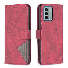 Funda de Cuero Cartera con Soporte Carcasa B08F para Nokia G22 Rojo