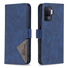 Funda de Cuero Cartera con Soporte Carcasa B08F para Oppo A94 4G Azul