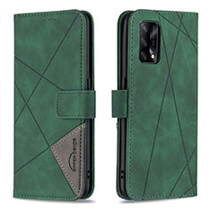 Funda de Cuero Cartera con Soporte Carcasa B08F para Oppo A95 4G Verde