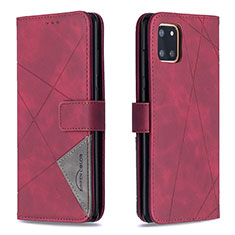 Funda de Cuero Cartera con Soporte Carcasa B08F para Samsung Galaxy A81 Rojo