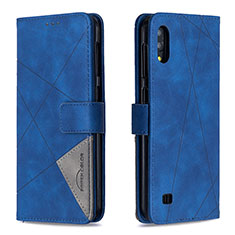 Funda de Cuero Cartera con Soporte Carcasa B08F para Samsung Galaxy M10 Azul