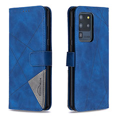 Funda de Cuero Cartera con Soporte Carcasa B08F para Samsung Galaxy S20 Ultra 5G Azul