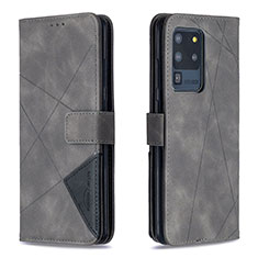 Funda de Cuero Cartera con Soporte Carcasa B08F para Samsung Galaxy S20 Ultra 5G Gris