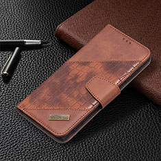 Funda de Cuero Cartera con Soporte Carcasa B08F para Samsung Galaxy S22 Ultra 5G Marron