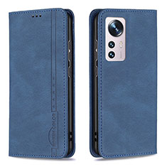 Funda de Cuero Cartera con Soporte Carcasa B09F para Xiaomi Mi 12 Pro 5G Azul