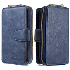 Funda de Cuero Cartera con Soporte Carcasa B10F para Samsung Galaxy M80S Azul