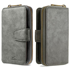 Funda de Cuero Cartera con Soporte Carcasa B10F para Samsung Galaxy S20 5G Gris