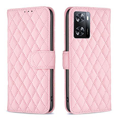 Funda de Cuero Cartera con Soporte Carcasa B11F para Oppo A57s Oro Rosa