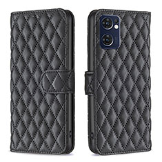 Funda de Cuero Cartera con Soporte Carcasa B11F para Oppo Reno7 5G Negro