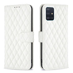 Funda de Cuero Cartera con Soporte Carcasa B11F para Samsung Galaxy A51 4G Blanco