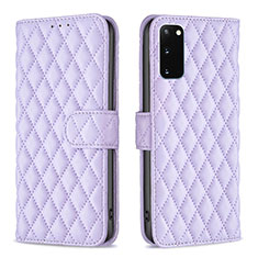 Funda de Cuero Cartera con Soporte Carcasa B11F para Samsung Galaxy S20 5G Morado