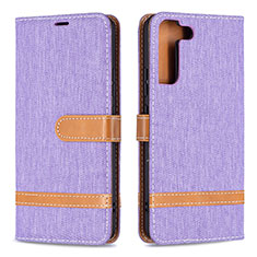 Funda de Cuero Cartera con Soporte Carcasa B11F para Samsung Galaxy S21 Plus 5G Purpura Claro