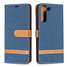 Funda de Cuero Cartera con Soporte Carcasa B11F para Samsung Galaxy S23 Plus 5G Azul Real